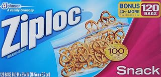 Ziploc Snack Bags, 120 Ct 6 1/2IN x 3 1/4IN