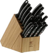 ZWILLING Twin Signature 19-pc Kitchen Knife Set with Block, Chef Knife, Professional Chef Knife Set, German Knife Set Light Brown | Ultra Sharp Blades Made with Special Formula Friodur Ice Hardened Steel for Durability. Dishwasher Safe and Comfortable