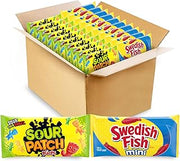 Sour Patch Kids & SWEDISH FISH Soft & Chewy Gummy Candy Variety Pack, 20 ct | Bulk Candy, Snack Packs, Individaully Wrapped