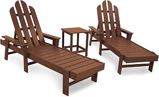 Polywood Long Island Chaise 3-Piece Set in Teak