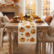 Artoid Mode 3D Chain Embroidery Table Runner, 13 x 72 Inch, Beige