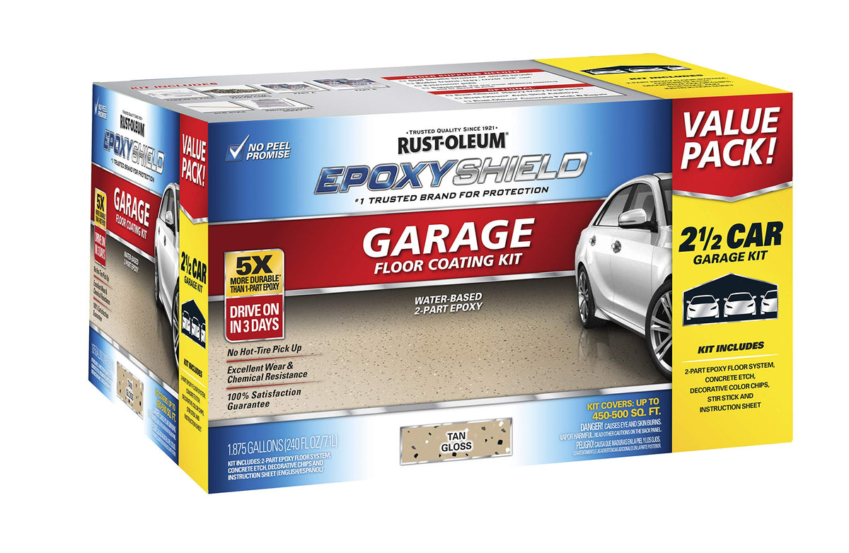 Rust-Oleum 2.5 Car (Pack of 1) / Tan / Epoxy Coating Kit Coatings