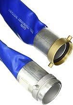 Apache 98138060 3" x 25' Blue Standard-Duty PVC Lay-Flat Discharge Hose with Aluminum Pin Lug Fittings