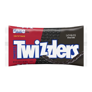 Black Licorice Twists by Twizzlers – 1 Pound (Pack of 3), black, Pack of 3