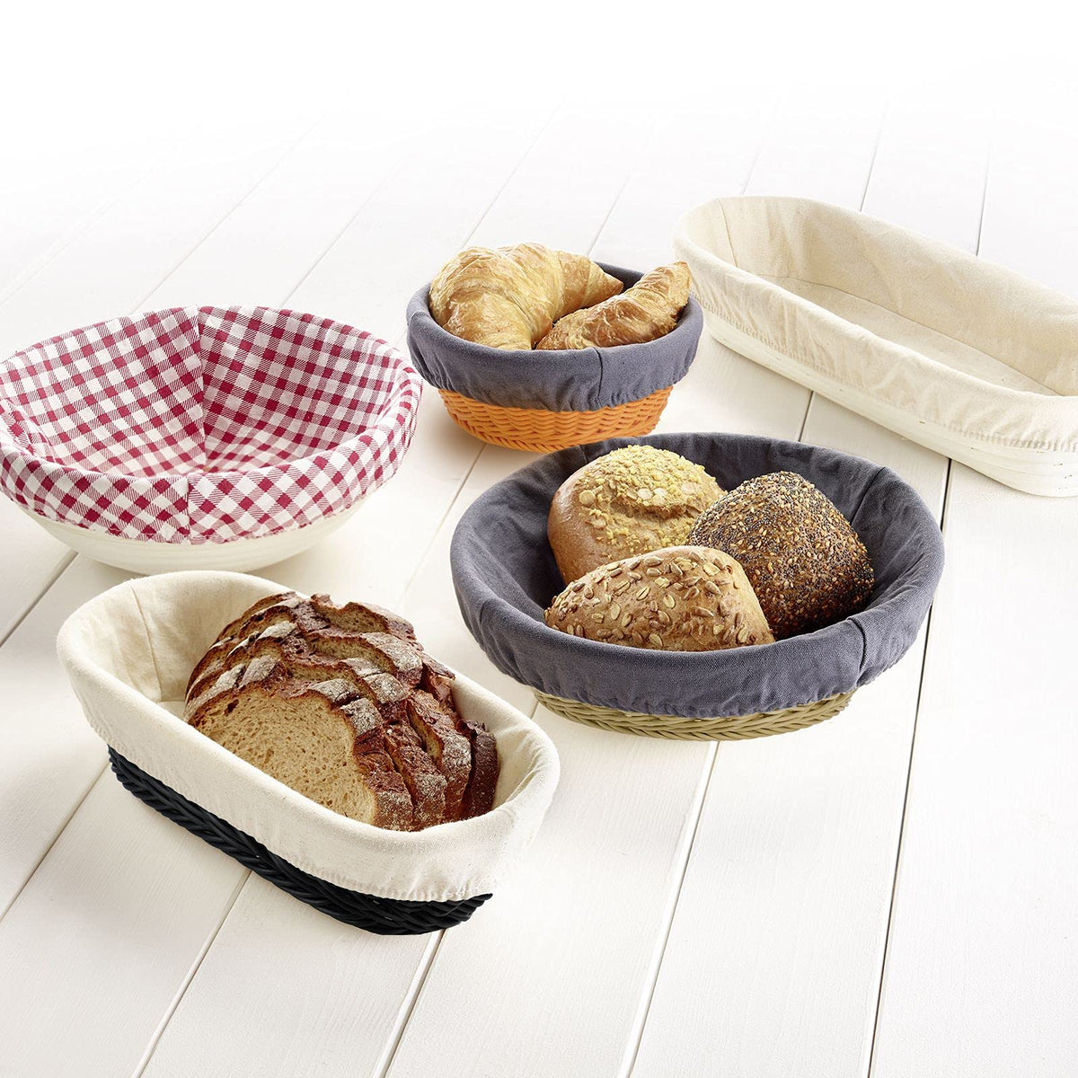 Cover for Round Baskets Diameter 20.5 cm Cotton Checked by Westmark – Ø 20,5 cm, Cotton, checked, Model 3209226K