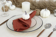 PurpleEssences Cloth Napkins, 18 x 18 Inches, Set of 12, Rust