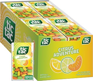 Tic Tac Citrus Adventure, On-the-Go Pocket-Sized Mints, 100 pieces, Bulk 12 Pack, 1.7 oz Each