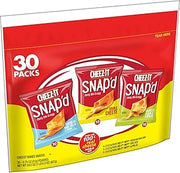 Cheez-It Snap'd Cheese Cracker Chips, Thin Crisps, Lunch Snacks, Variety Pack, 22.5oz Bag (30 Pouches)