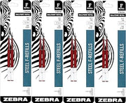 Zebra Technologies Zebra Pen F-Series Ballpoint Stainless Steel Pen Refill, Fine Point, 0.7mm, Red Ink, 8-Count