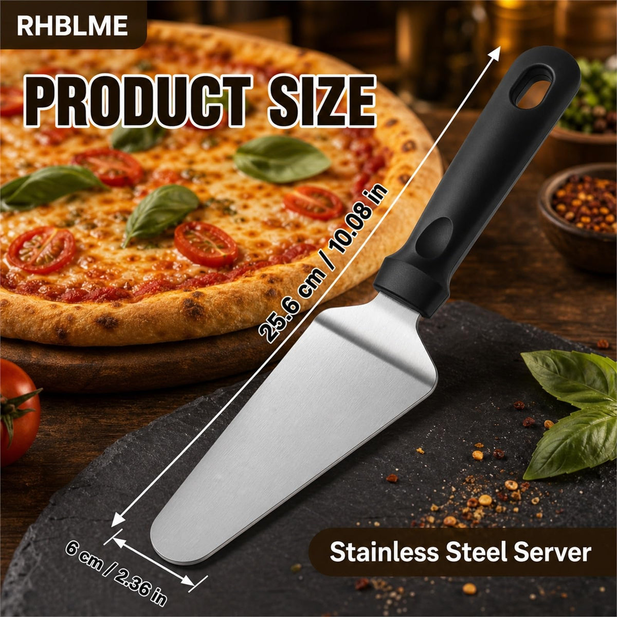 RHBLME Pizza Spatula Set, Stainless Steel with Plastic Handle, 25 Pack