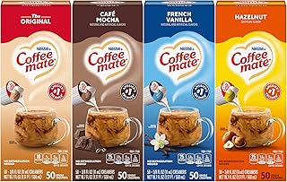 Coffee Mate Liquid Creamer Singles Variety Pack, 50 Count (Pack of 4)