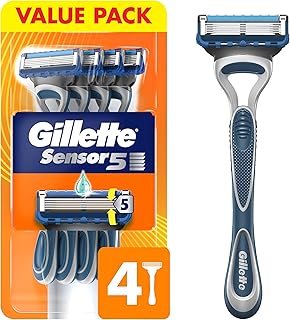 Gillette Sensor5 Men's Disposable Razors, 4 Count