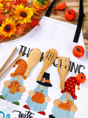 Geetery Thanksgiving Aprons with Pockets, 4 Pack, Black White Turkey