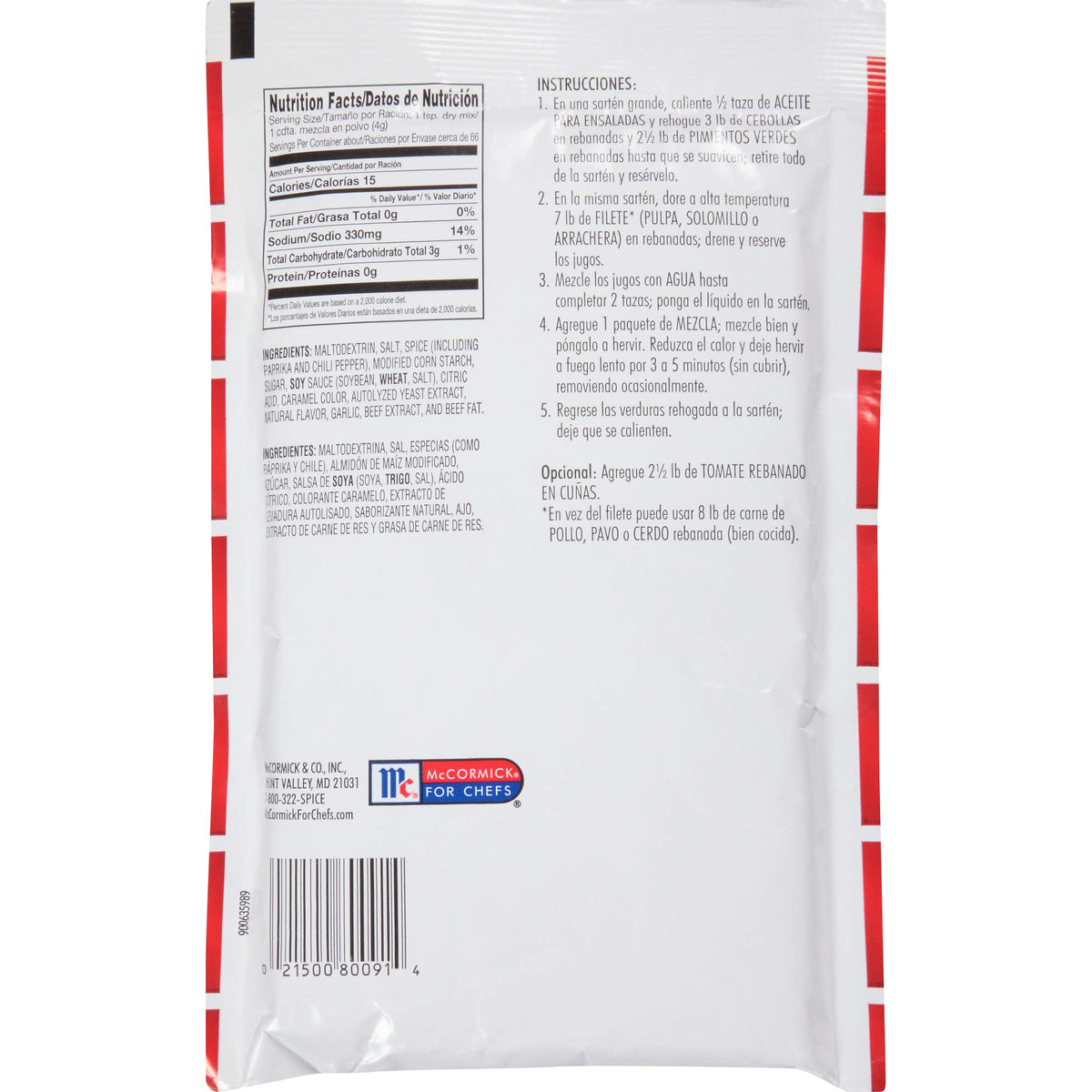 Lawrys Fajita Seasonings Mix - 8.9 oz. package by McCormick – 8.9 Ounce (Pack of 6), Pack of 6