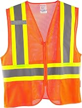 Global Industrial Class 2 Hi-Vis Safety Vest, 2 Pockets, Two-Tone, Mesh, Orange, 4XL/5XL