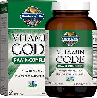 Garden of Life Vitamin Code Raw K-Complex with Vitamin K1 & K2, 60 Capsules