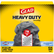 ForceFlex Heavy Duty Trash Bags by Glad – 50 Count (Pack of 1), 30.0 gallons, Plastic, Black, Model TU_2447384