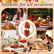 Tegeme Cloth Napkins, 18 x 18 Inch Set of 12, Rust