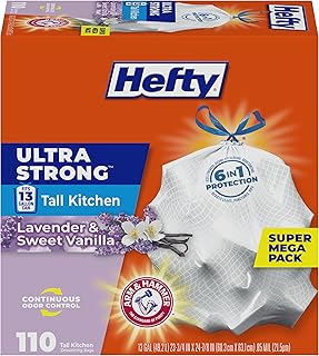 Hefty Ultra Strong 13 Gal Kitchen Trash Bags, Lavender Vanilla, 110ct