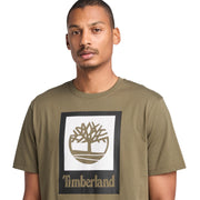 Men's Stack Logo Colored Short Sleeve Tee by Timberland – Cotton, Leaf Green