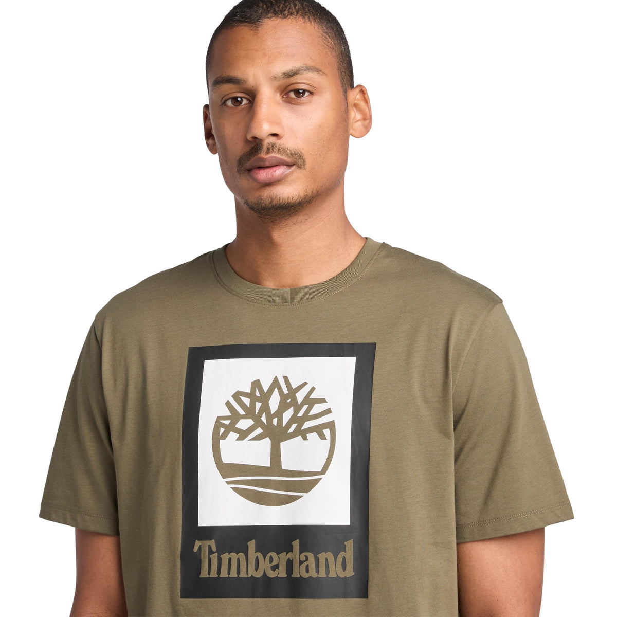 Men's Stack Logo Colored Short Sleeve Tee by Timberland – Cotton, Leaf Green