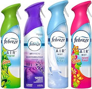Air Freshener Odor Eliminator Spray, Assorted Scent Febreze & Bathroom Deodorizer, Original, Island Fresh, Linen Sky & Lavender, 4 Pack