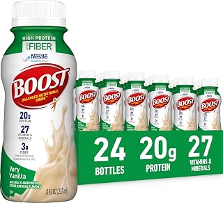 BOOST High Protein with Fiber Balanced Nutritional Shake, Vanilla, 24 pk