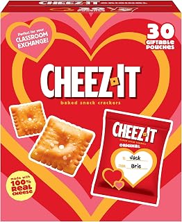 Cheez-It Cheese Crackers, Baked Snack Crackers, Valentine's Day Snacks, Original, 30oz Box (30 Packs)
