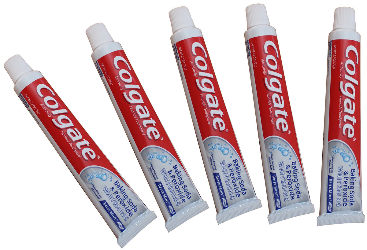 Baking Soda White Toothpaste by Colgate – 2.5 Ounce (Pack of 24), Pack of 24, Model 806302