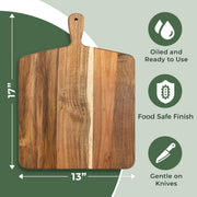 Home Beets Acacia Wood Cutting Board, 17 x 13 Inch, Natural
