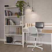 AR Deco Bookshelf Collection, Height 68 in, Width 35.4 in, Depth 12 in, Model# Easy White by AR Shelving – 68" H x 35.4" L x 12" W, Alloy Steel, White, Pack of 6, Model RIVET 39/20