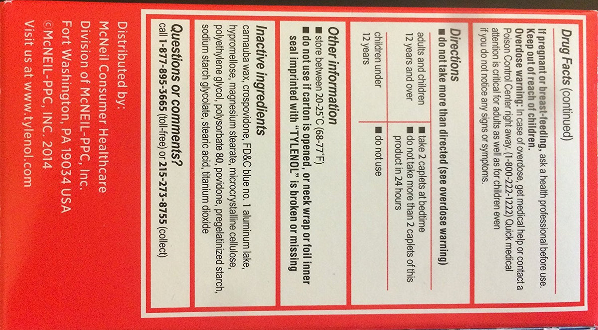 PM Extra Strength Caplets (225 ct.) (2 Pack) by Tylenol – 225 Count (Pack of 2), Pack of 2, Model KY-BYB5-6OP3
