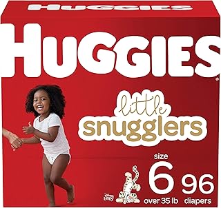 HUGGIES Little Snugglers Baby Diapers, Size 6, 96 Ct, One Month Supply