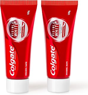 Colgate Visible White Dazzling White Toothpaste, Sparkling Mint - 200gm (Saver Pack)