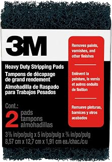 3M Heavy Duty Stripping Pads, 2 Count, 3-3/4 in x 6 in, Tough & Durable, Removes Paint, Varnish, Wallpaper Paste & Other Finishes Without Scratching Or Gouging The Surface (10112NA)
