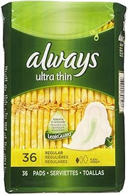 Always Ultra Thin Regular Pads with Wings, Unscented - 36 Count