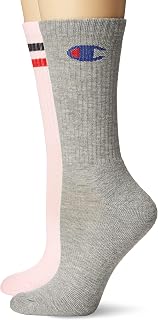 Champion womens Double Stripe Crew Sock, 3-pair