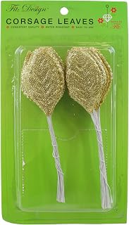 Reliant Ribbon Floral Accessories - Glitter Leaves Rd, Gold, 2-1/4 Inch, 50 Pieces