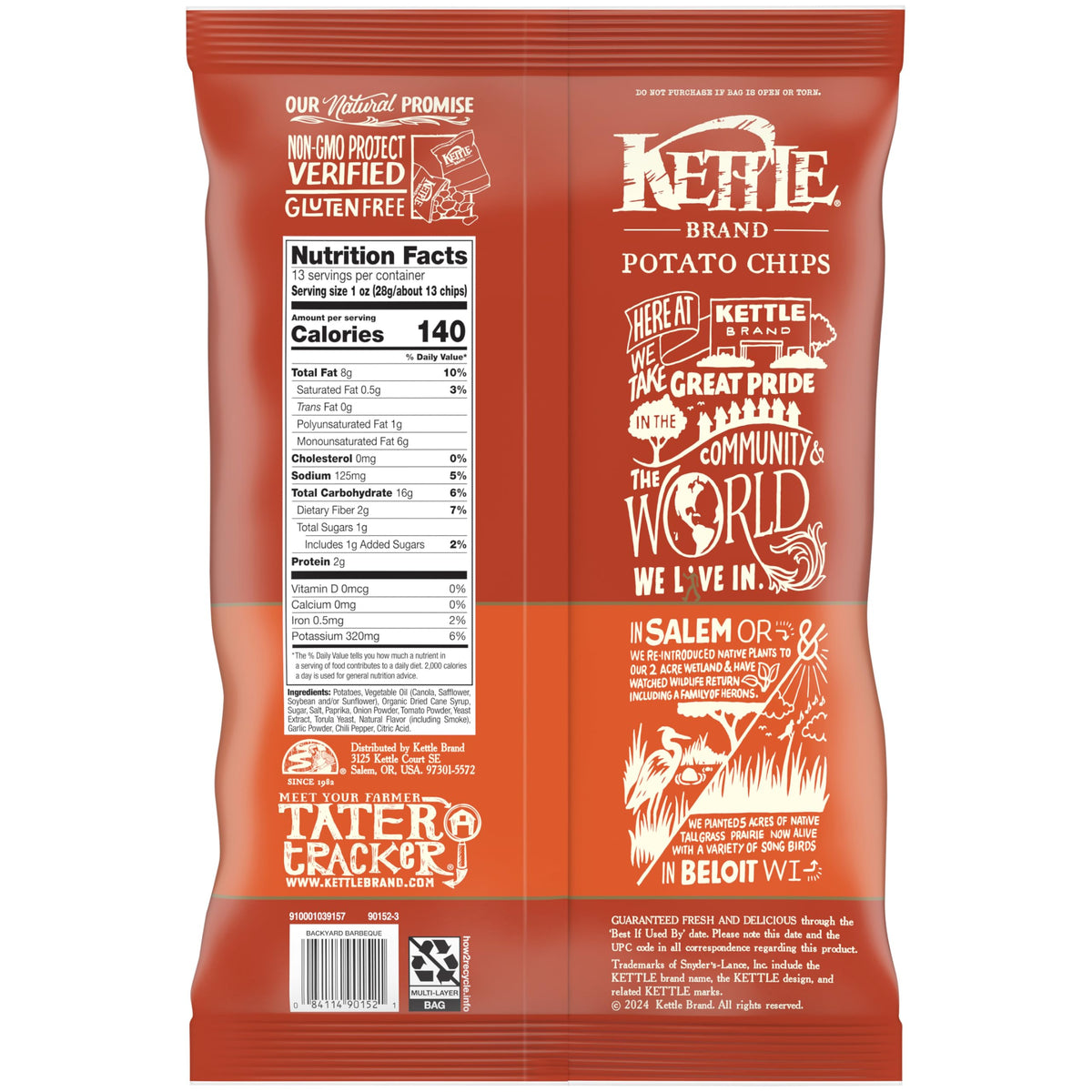 Kettle Brand Backyard Barbeque / 13 Ounce (Pack of 2) / 1 Potato