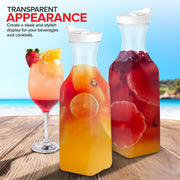 Plastic Juice Carafe with Lids (Set of 2) 50 oz Carafes for Mimosa Bar by Stock Your Home – Set of 2, 50.0 ounces, Polyethylene (PE), Clear, Pack of 2