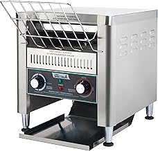 Winco 700 Slices/Hour Conveyor Toaster, Slices/Hour | High speed toasting, Adjustable speed control, Dual heating elements, Great for Toast, Bagels, Breakfast Service and Buffets