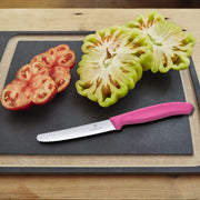 Swiss Classic Round Tipped Stainless Steel Utility Knife with Pink Fibrox Handle by Victorinox – 4.3", Polypropylene (PP), Pink, Model 6.7836.L115