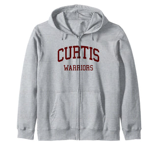 Curtis High School HS Staten Island NY Retro Zip Hoodie by Curtis High School T-Shirts & Gifts – Black, Model 8S0T97HEPN7