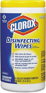 Clorox 15948CT Disinfecting Wipes, 7 x 8, Lemon Fresh, 75 Wipes Per Canister (Case of 6)