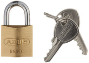 65/20 Solid Brass Padlock Keyed Different - Hardened Steel Shackle by ABUS – Brass, Model 65/20 KD