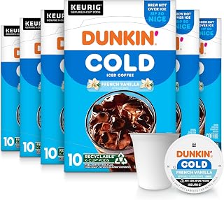 Dunkin' Cold French Vanilla Flavored Coffee, 60 Keurig K-Cups