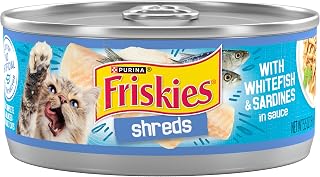 Friskies Wet Cat Food, Savory Shreds With Whitefish and Sardines In Sauce, 5.5 Oz Can (Pack of 1)