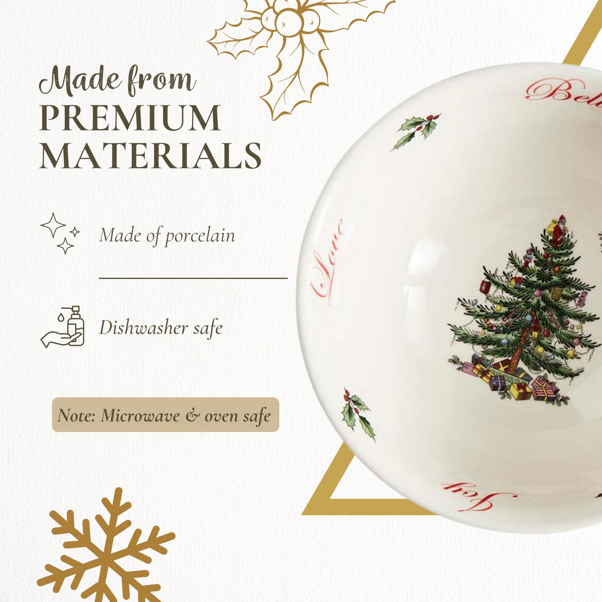 Spode Christmas Tree Revere Bowl, 27 Ounce Porcelain, Multicolor
