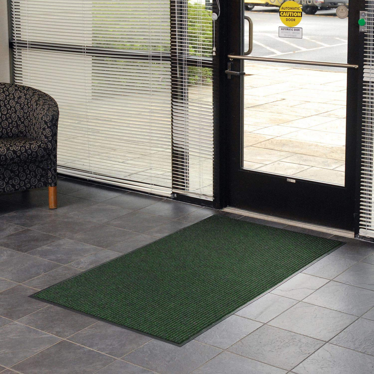 Deep Cleaning Ribbed Entrance Mat by Apache Mills – 3' x 3'3" (Rectangular), Polypropylene, Green, Model 0103312033X4