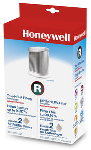 Genuine HEPA Replacement Filter for use in Air Purifier HPA100WE - Pack of by Honeywell – Pack of 2, Fiberglass, Model HRF-R2E